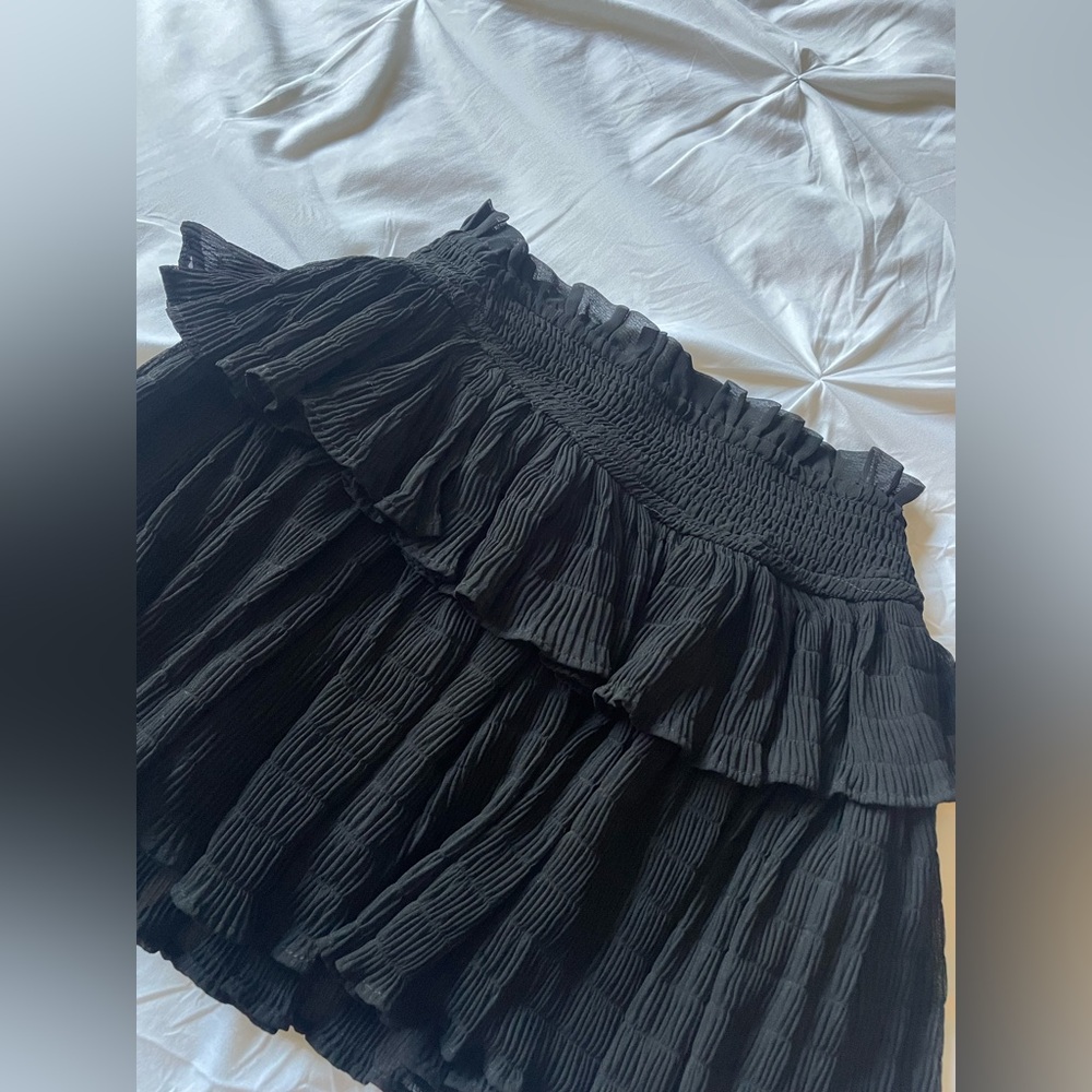 Elegant Black Ruffled Skirt